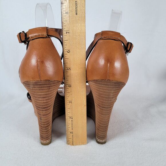 Coach Womens Maleena Vachetta Wedge Strap Sandals Size 10 Brown Beachy Festival - Picture 6 of 7